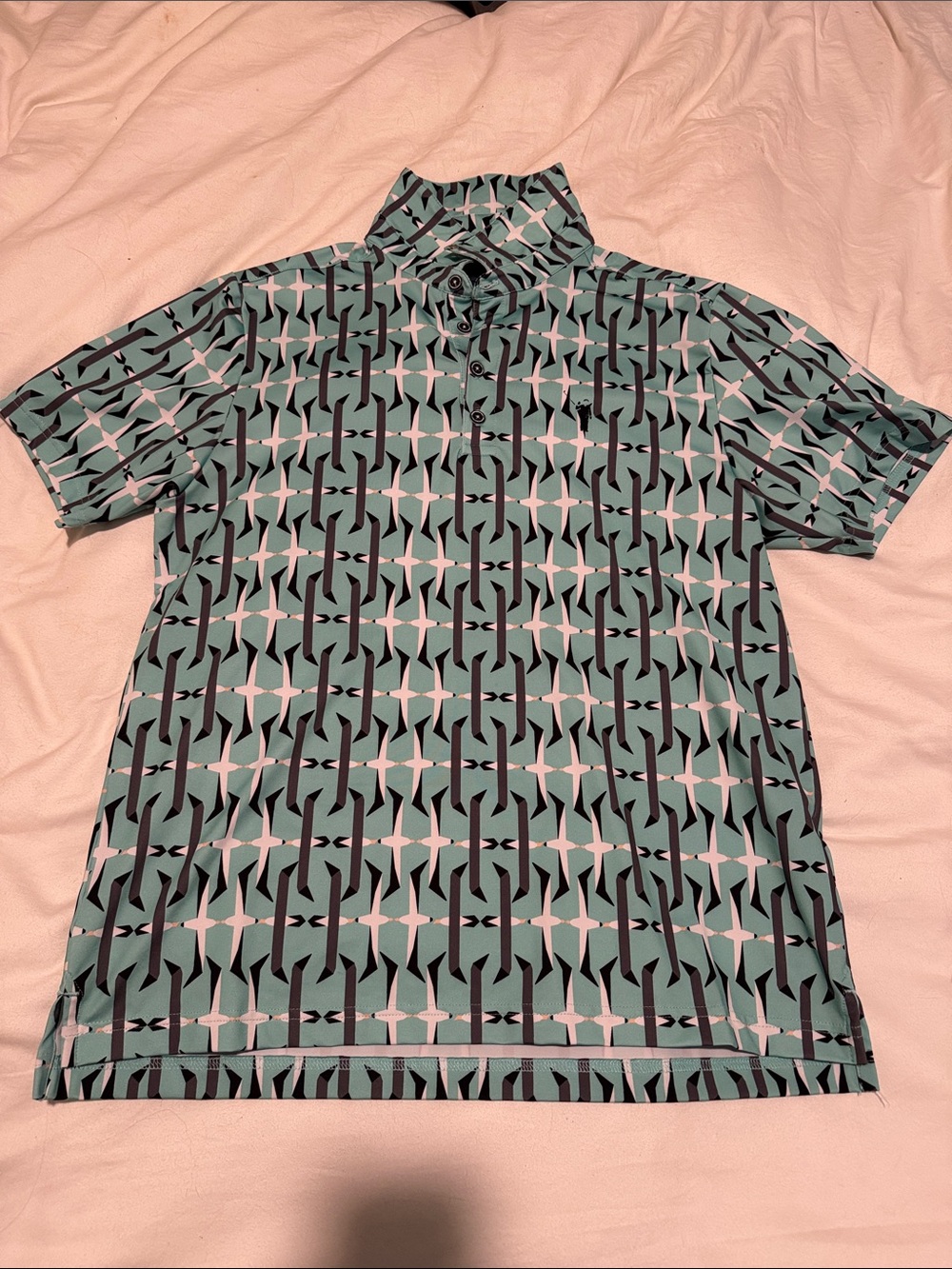 Willian Murray Men’s Polo - Green Seagull Pattern